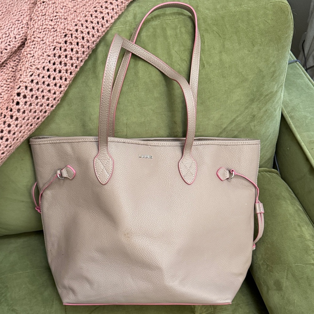 Lodis Pink and Beige Tote Bag